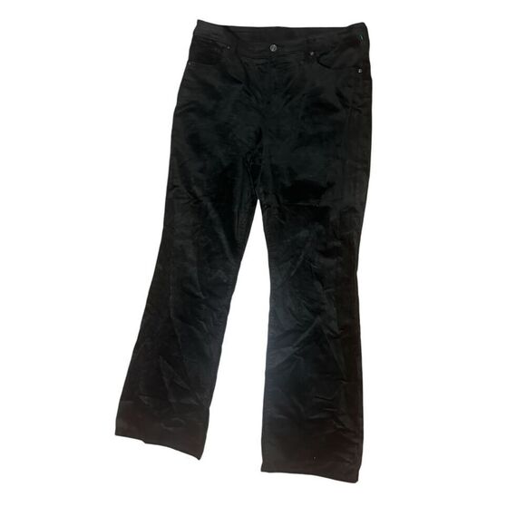 Great Condition Chicos CHICO'S Black Velvet Slim  Pants Comfy Lounge Casual ligh - Picture 1 of 9